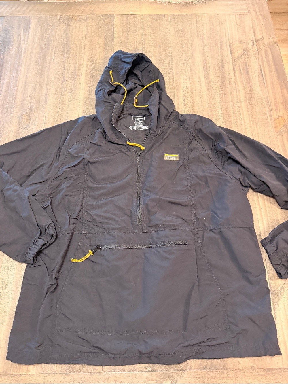 LL Bean Mountain Anorak Hooded Windbreaker Pullover Jacket Outdoor XXL 2XL Navy
